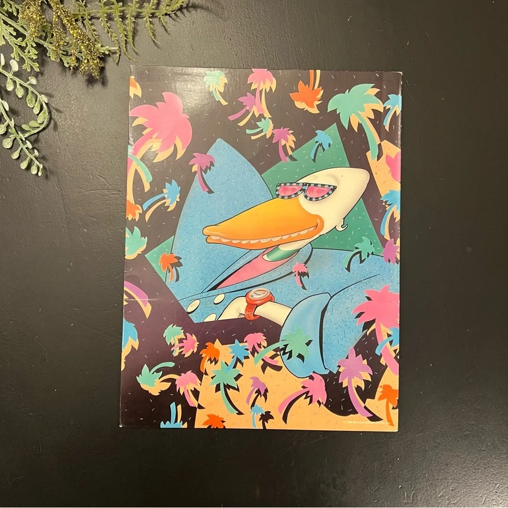 Vintage 80s Mead Portfolio Folder Wild Things Alaskan Moose Inc 1988 Duck